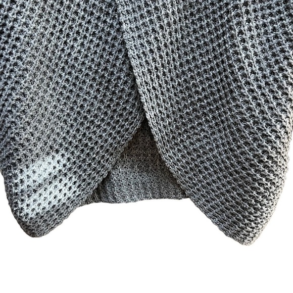 Oliver by Escio Cardigan Sweater Asymmetric  Gray Loose Knit Wrap Size‎ Large - Picture 4 of 5